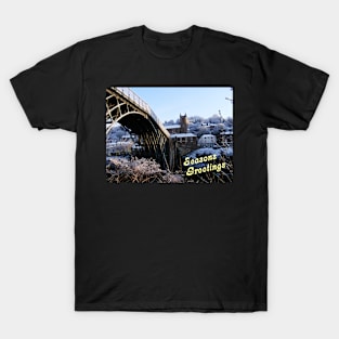 Seasons Greetings Ironbridge over The River Severn T-Shirt